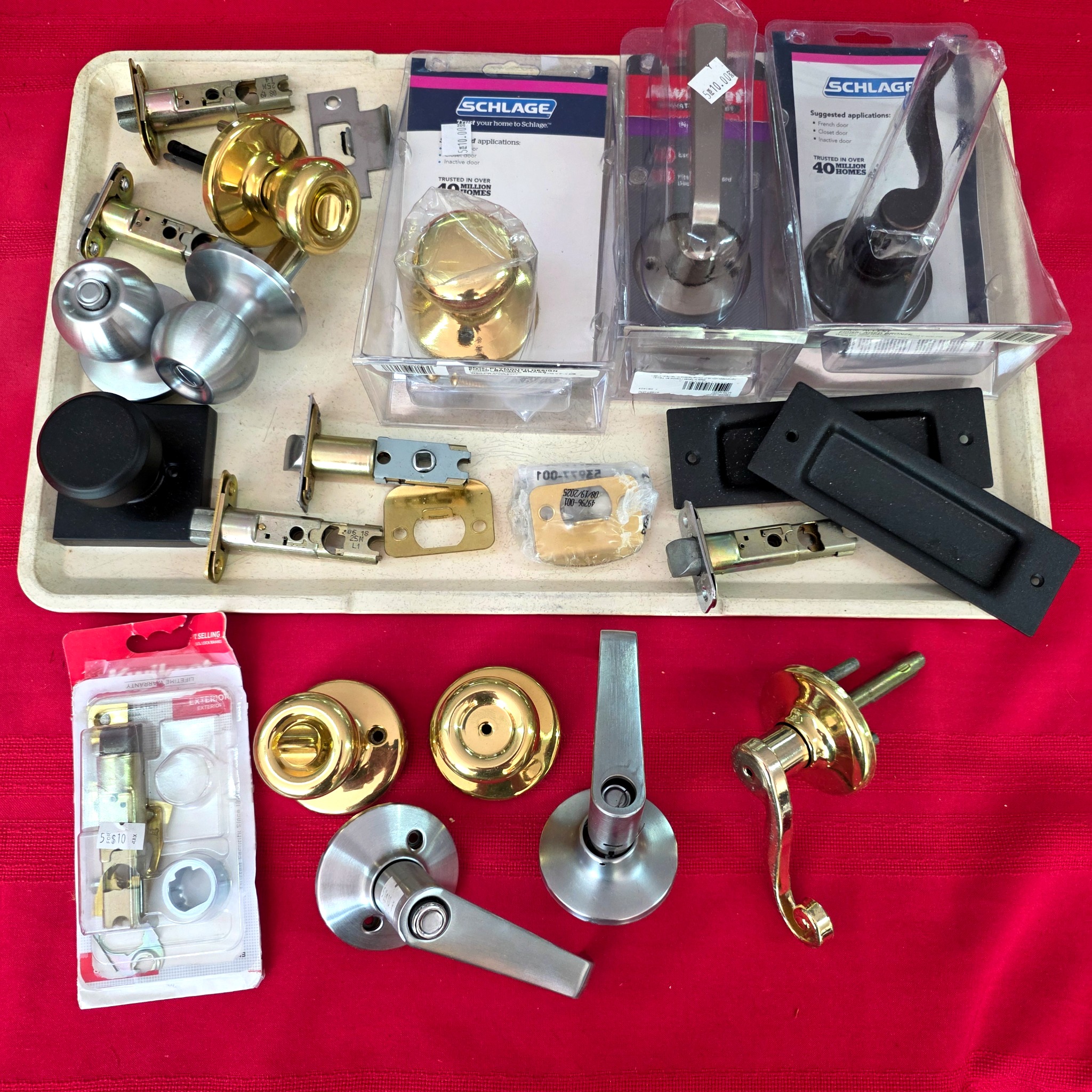 Mixed Lot of Door Knobs, Levers, and Hardware
