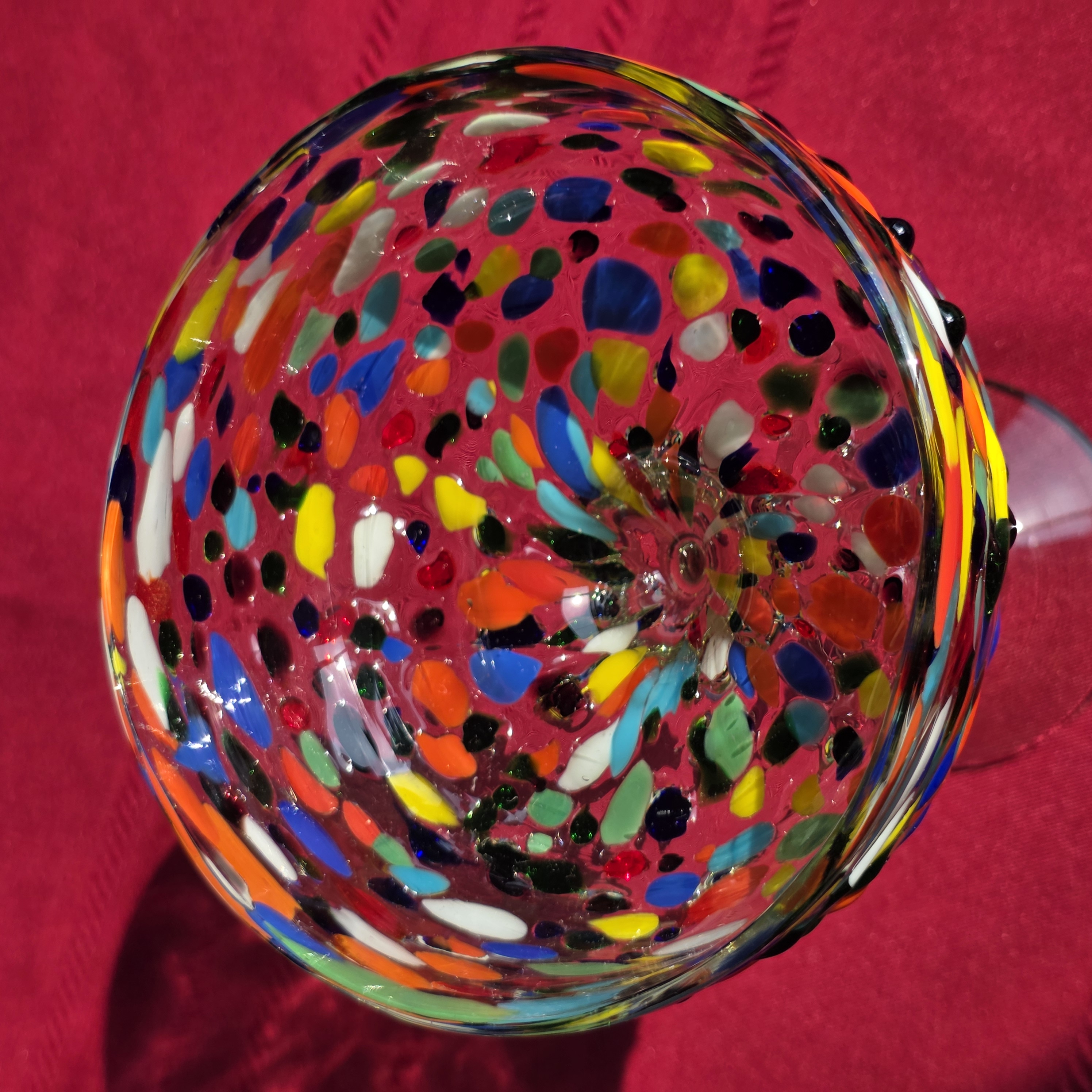 Hand-Blown Confetti Glass Margarita Glass 7" tall โ photo 2