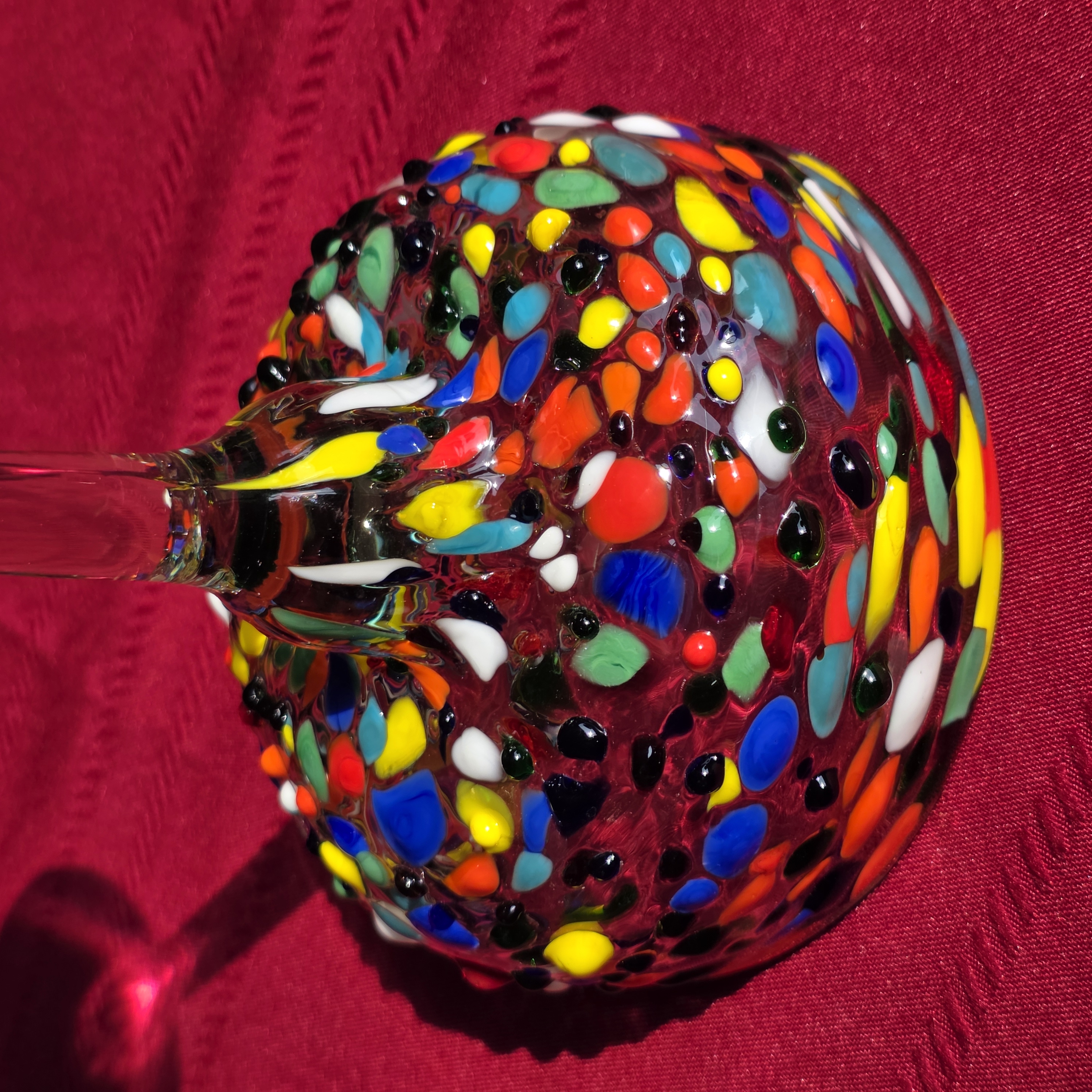 Hand-Blown Confetti Glass Margarita Glass 7" tall โ photo 3