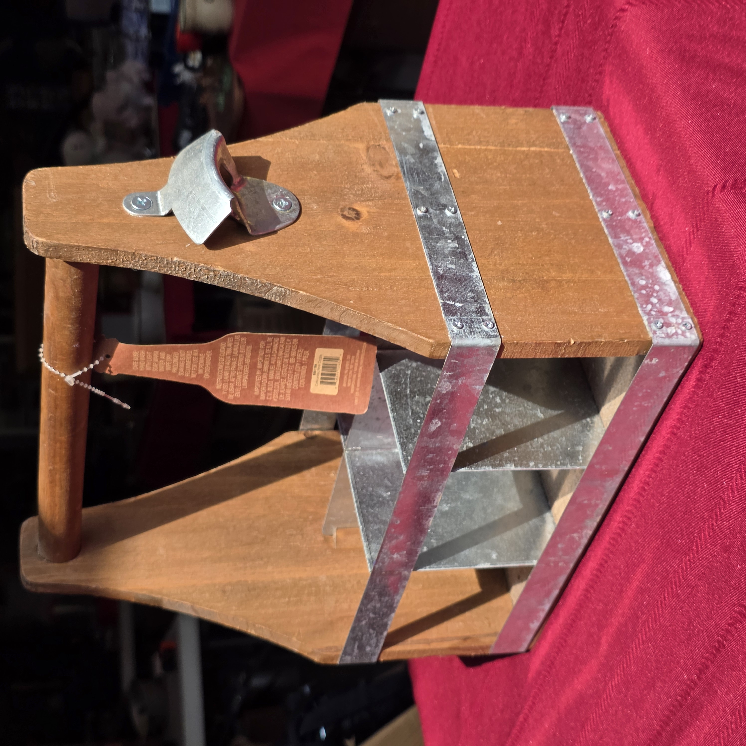 Brooklyn Steel Co. Wooden Beer Caddy with Bottle Opener โ photo 2