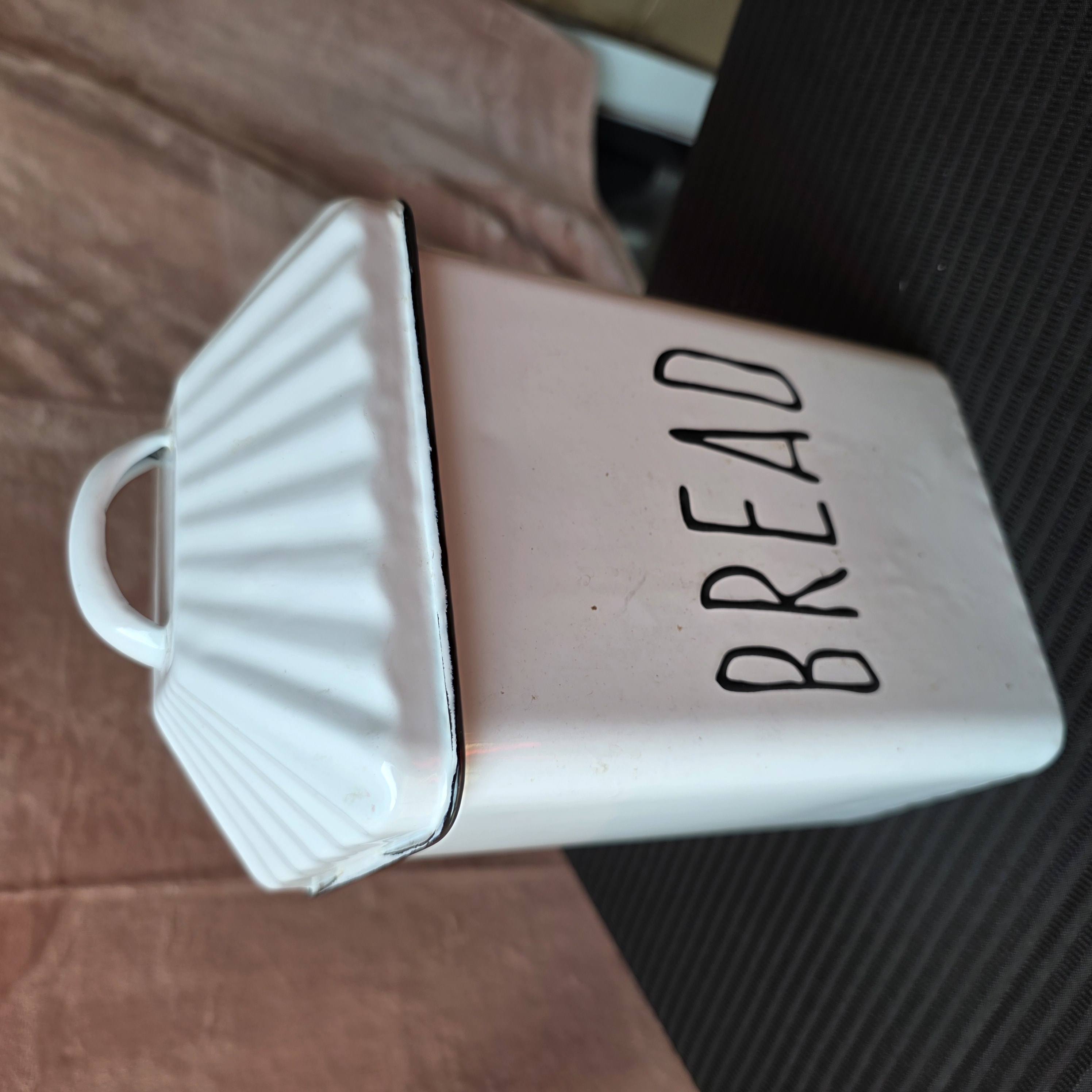 Modern Enamel Bread Canister with Lid โ photo 2