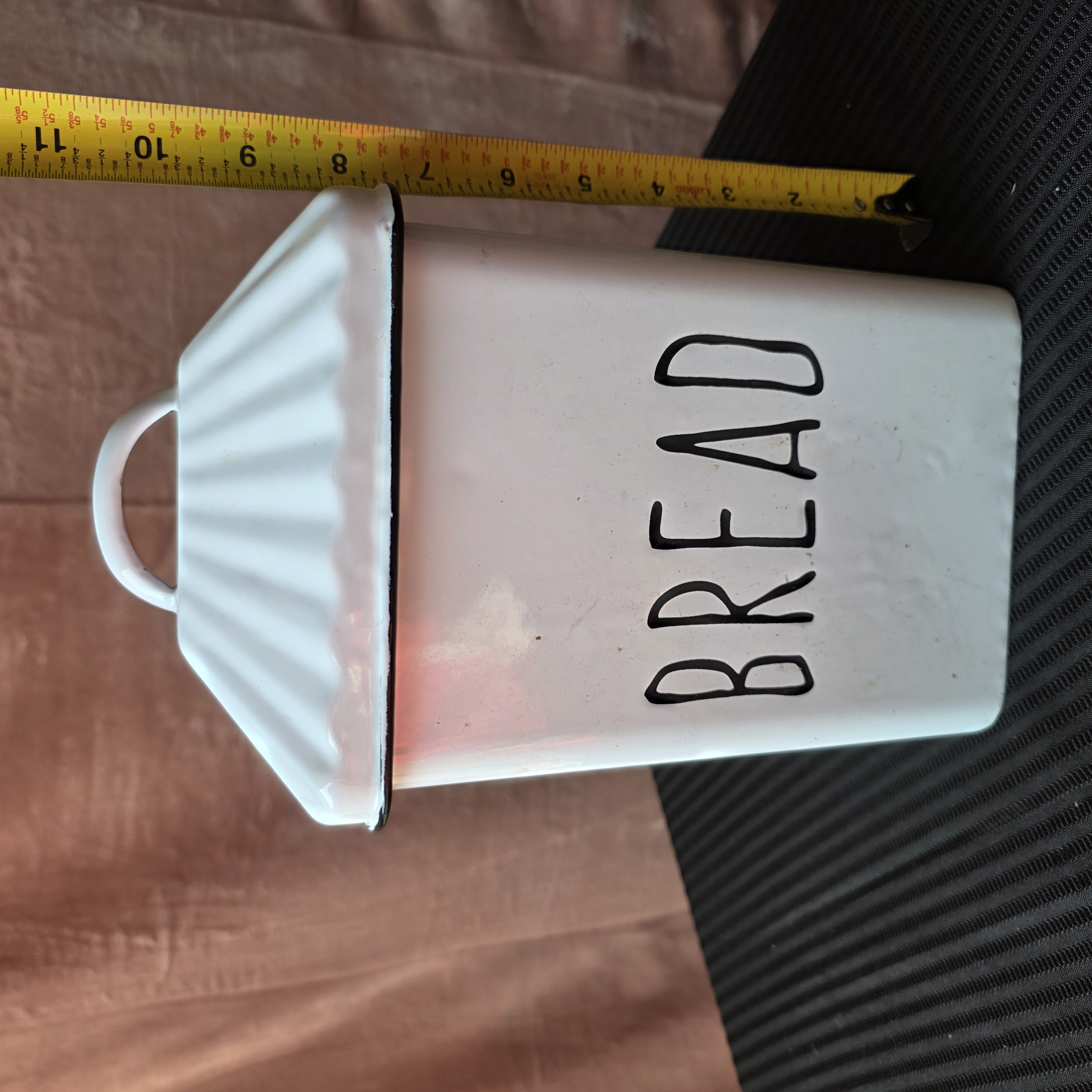Modern Enamel Bread Canister with Lid