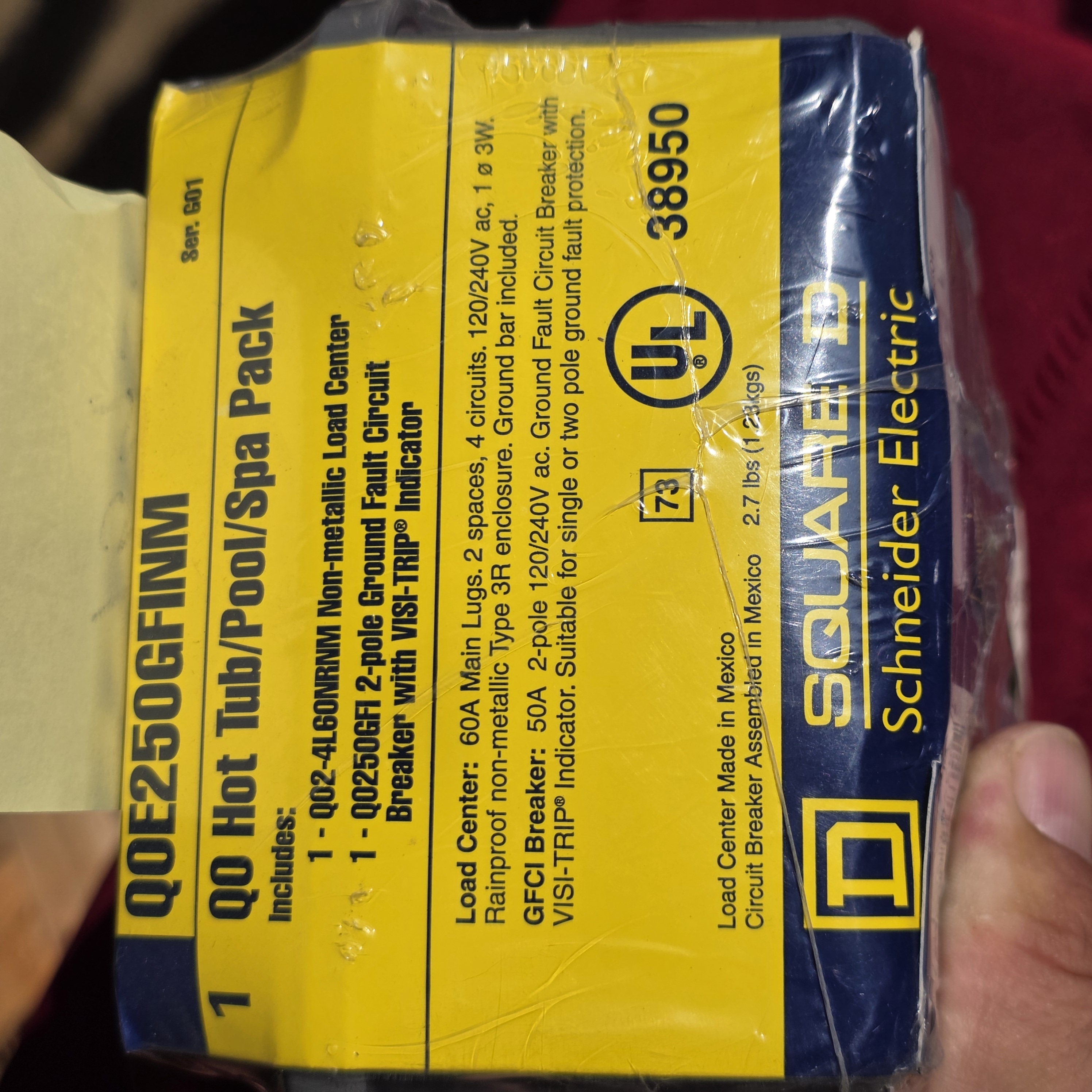 Square D QO Hot Tub/Pool/Spa Pack, 50A GFCI, Model QOE250GFINM โ photo 4