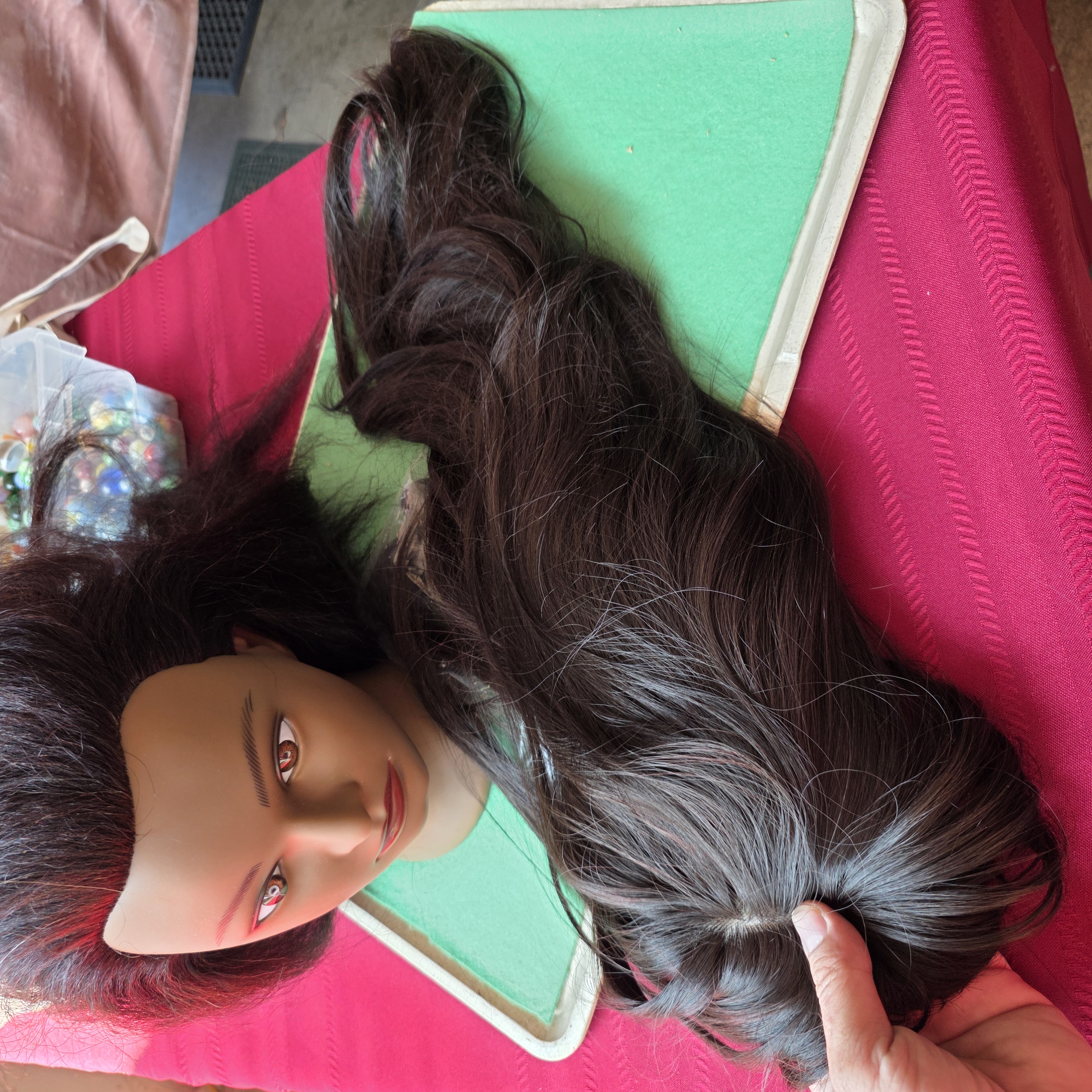 Cosmetology Mannequin Head with Hair Topper and Accessories โ photo 3