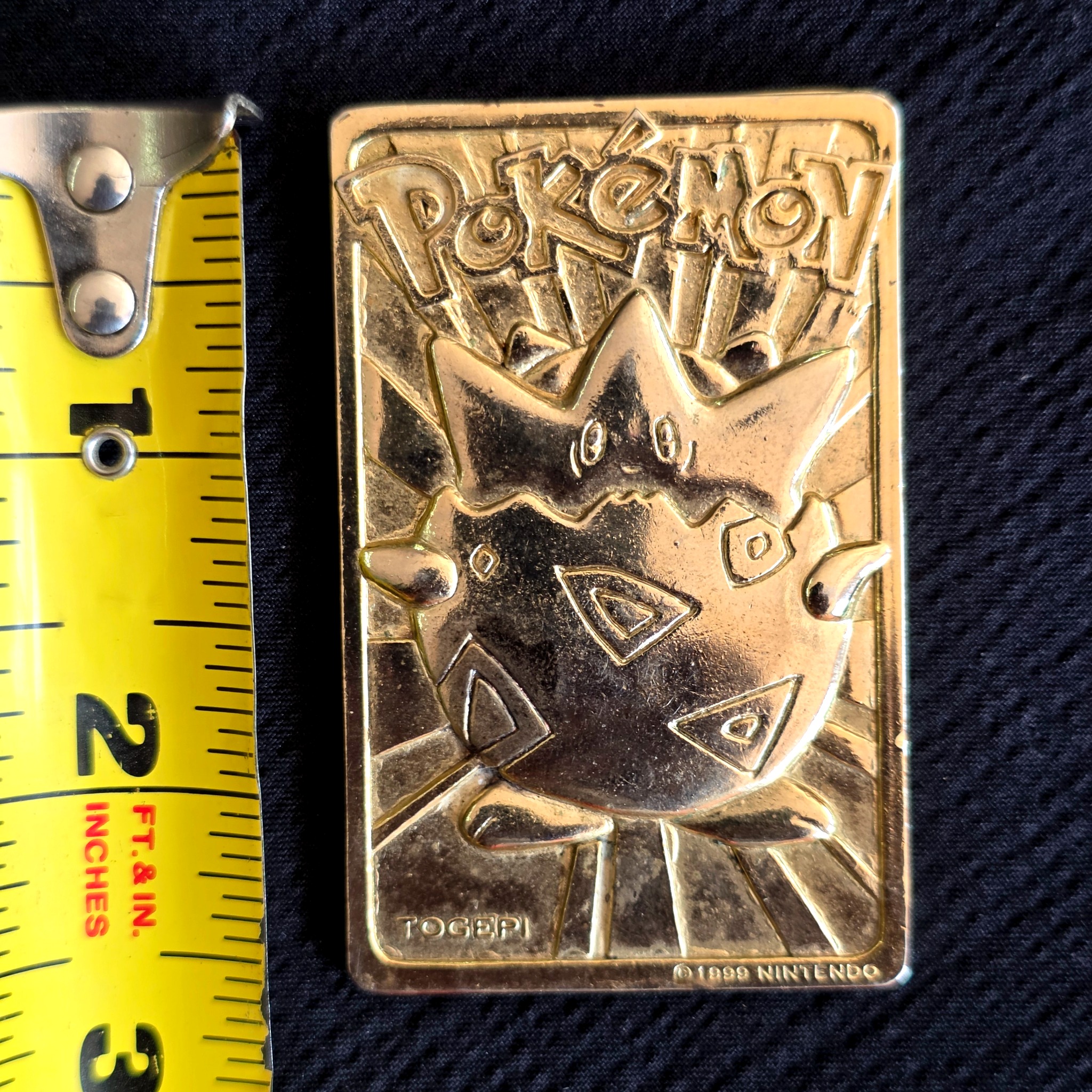 23k gold pokemon card togepi Pokemon 23K Gold-Plated Card Togepi 1999 Burger King - Offers Welcome