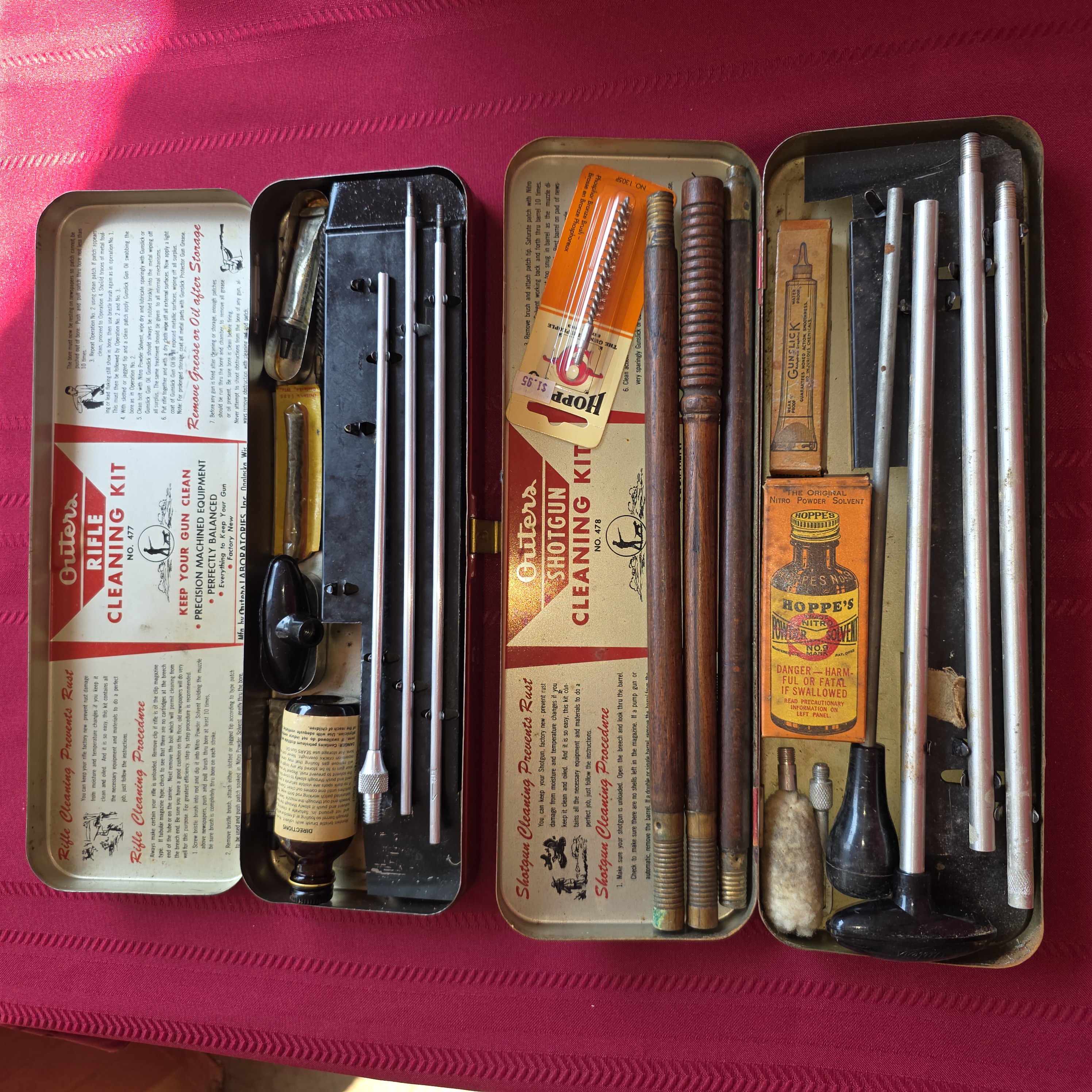 Outers Gunslick Rifle & Shotgun Cleaning Kit Set, Vintage Pair