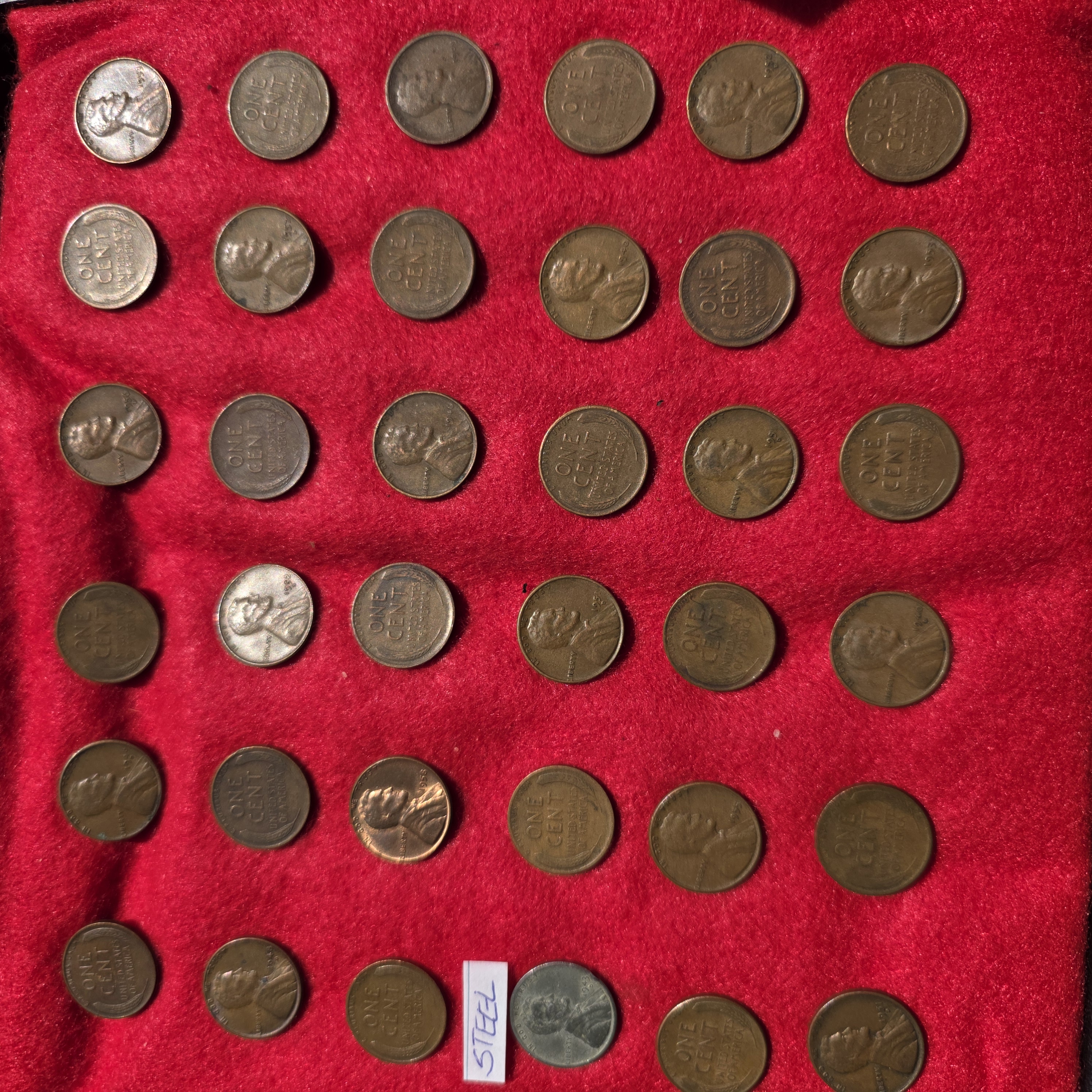 Lincoln Wheat Penny Collection with Steel Cent, Mixed Lot โ photo 4