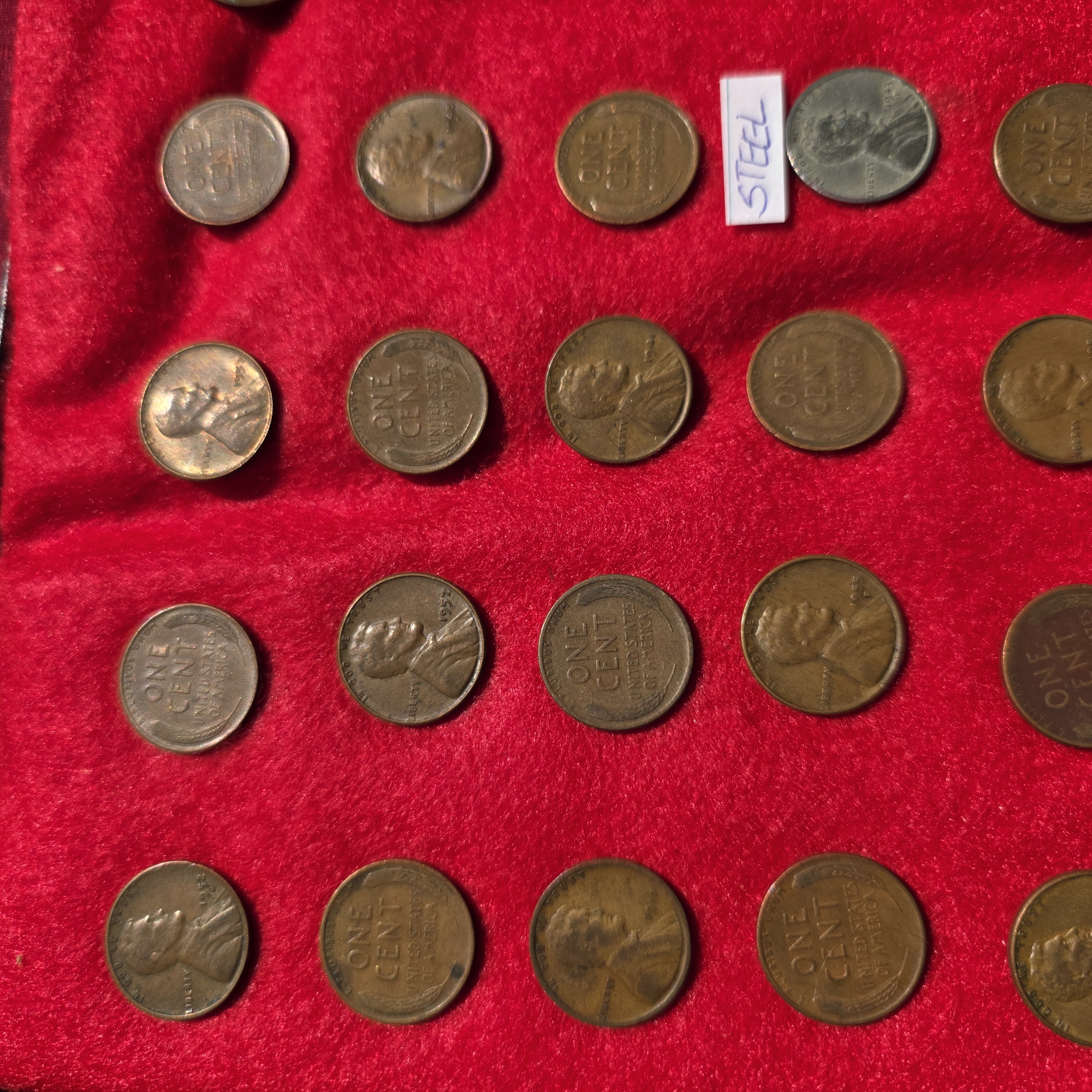 Lincoln Wheat Penny Collection with Steel Cent, Mixed Lot โ photo 2