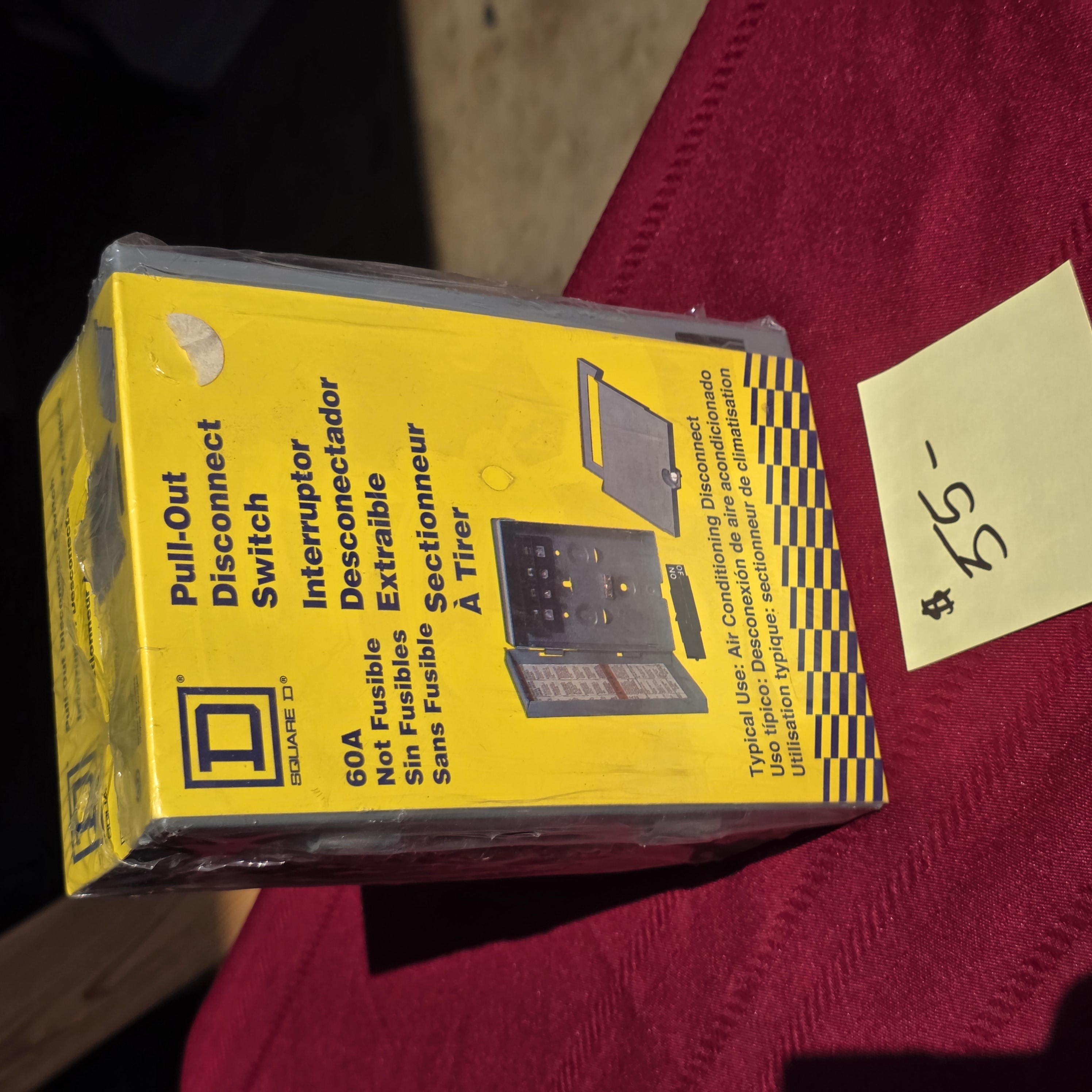 Square D UFP222R 60A Pull-Out Disconnect Switch, New in Box