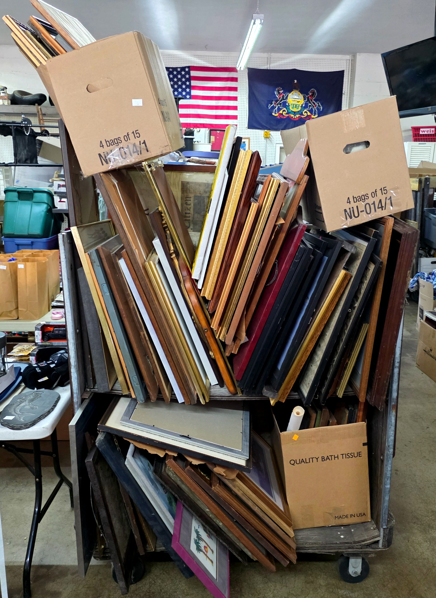 Large Lot of Picture Frames and Artwork